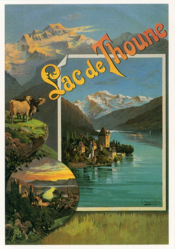 Retro Postcard
Keywords: Scrapbook Postcard Switzerland Lake Thun