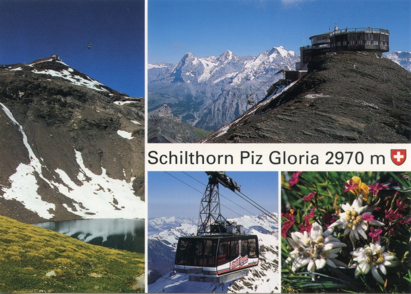 Postcard
Keywords: Scrapbook Postcard Switzerland Schilthorn Piz Gloria
