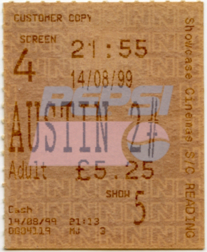 Cinema Ticket
Austin Powers 2
Keywords: Scrapbook Cinema Ticket