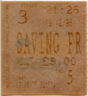Cinema Ticket
Saving Private Ryan
Keywords: Scrapbook Cinema Ticket