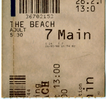 Cinema Ticket
The Beach
Keywords: Scrapbook Cinema Ticket