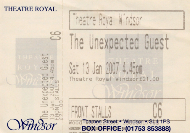 Theatre Ticket
The Unexpected Guest Tour
Keywords: Scrapbook Theatre Ticket