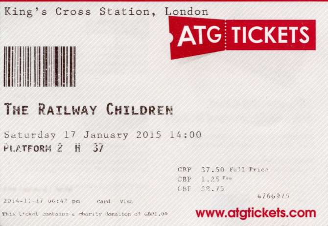 Theatre Ticket
The Railway Children - London
Keywords: Scrapbook Theatre Ticket