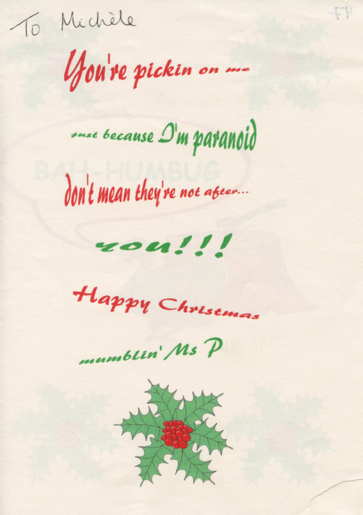 Christmas Card
Paranoid Christmas card.
EP
Keywords: Scrapbook Christmas Card Teacher