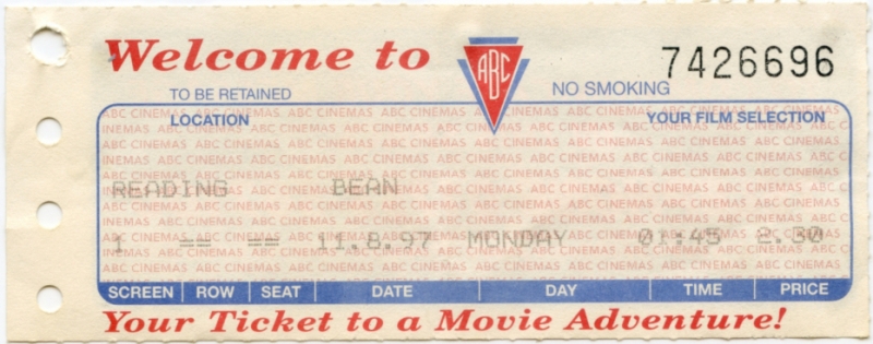 Cinema Ticket
Bean
Keywords: Scrapbook Cinema Ticket