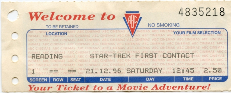 Cinema Ticket
Star Trek: First Contact
Keywords: Scrapbook Cinema Ticket