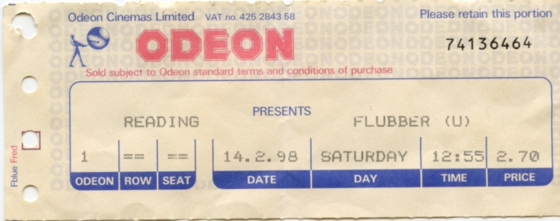 Cinema Ticket
Flubber
Keywords: Scrapbook Cinema Ticket