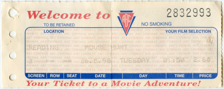 Cinema Ticket
Mouse Hunt
Keywords: Scrapbook Cinema Ticket