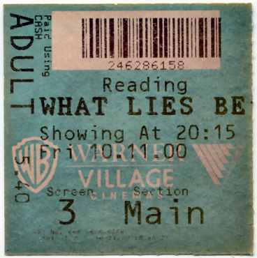 Cinema Ticket
What Lies Beneath
Keywords: Scrapbook Cinema Ticket