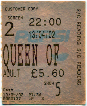 Cinema Ticket
Queen of The Dammed
Keywords: Scrapbook Cinema Ticket