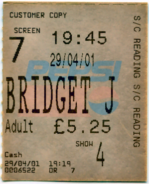 Cinema Ticket
Bridget Jones Diary
Keywords: Scrapbook Cinema Ticket