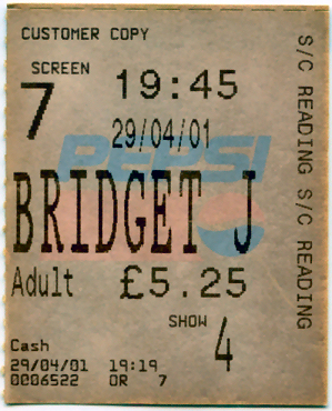 Cinema Ticket
Bridget Jones Diary
Keywords: Scrapbook Cinema Ticket