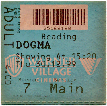 Cinema Ticket
Dogma
Keywords: Scrapbook Cinema Ticket