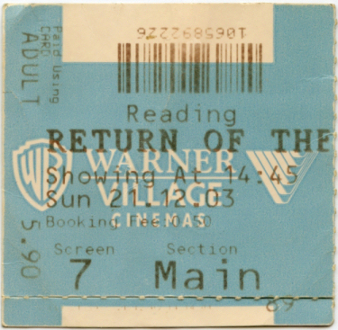 Cinema Ticket
Lord of The Rings: Return of The King
Keywords: Scrapbook Cinema Ticket