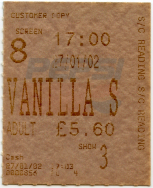 Cinema Ticket
Vanilla Sky
Keywords: Scrapbook Cinema Ticket