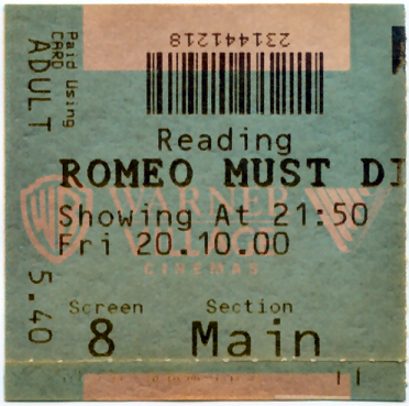 Cinema Ticket
Romeo Must Die
Keywords: Scrapbook Cinema Ticket