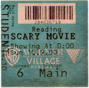 Cinema Ticket
Scary Movie
Keywords: Scrapbook Cinema Ticket