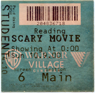 Cinema Ticket
Scary Movie
Keywords: Scrapbook Cinema Ticket