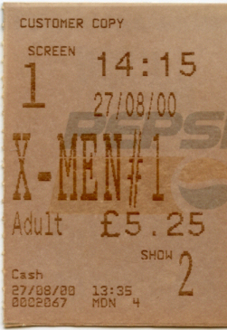 Cinema Ticket
The X-Men
Keywords: Scrapbook Cinema Ticket