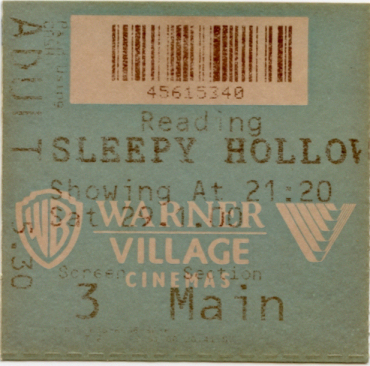 Cinema Ticket
Sleepy Hollow
Keywords: Scrapbook Cinema Ticket