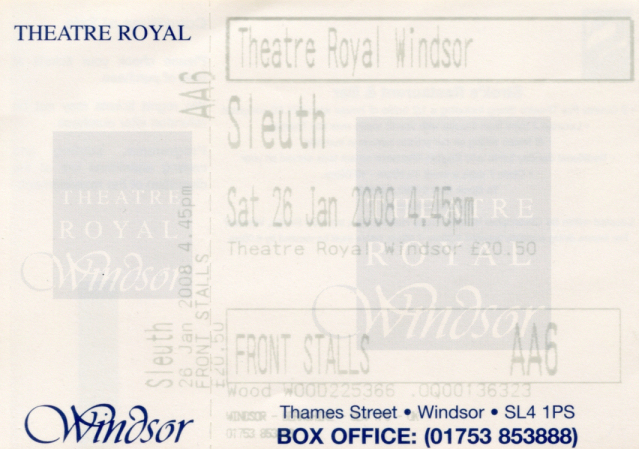 Theatre Ticket
Sleuth Tour
Keywords: Scrapbook Theatre Ticket