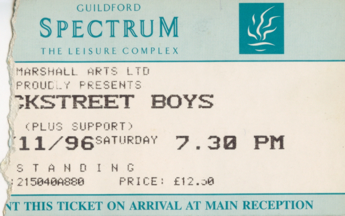 Concert Ticket
Backstreet Boys Guildford Spectrum
Keywords: Scrapbook Concert Ticket