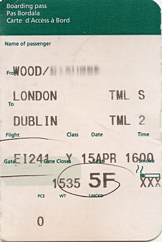 Travel Ticket
Keywords: Scrapbook Ireland Dublin Travel Ticket